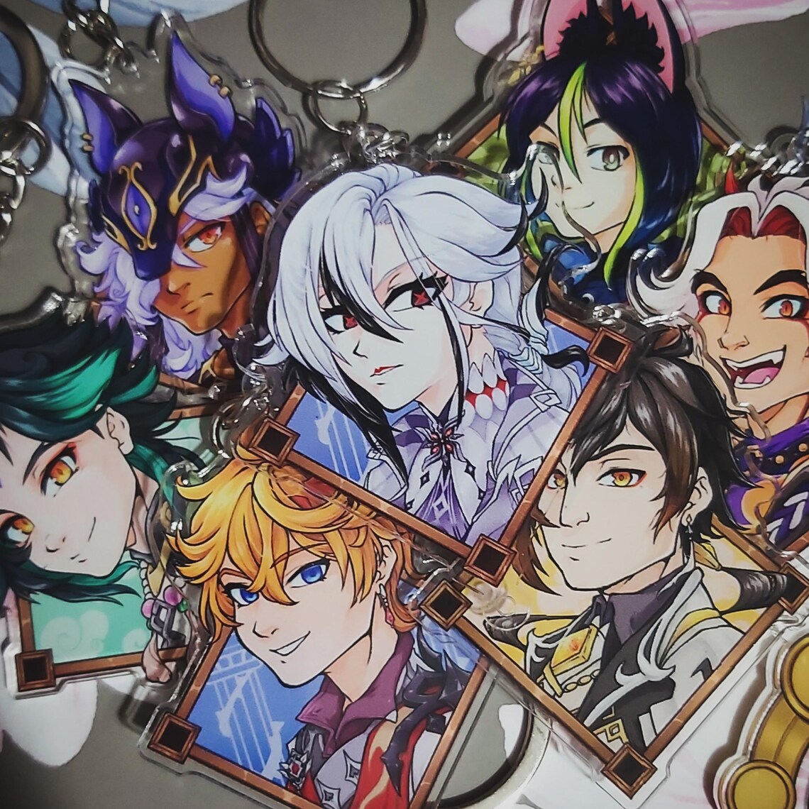 Genshin Impact Customisable Vision Charms Clear Acrylic 2 - 2.5 inches