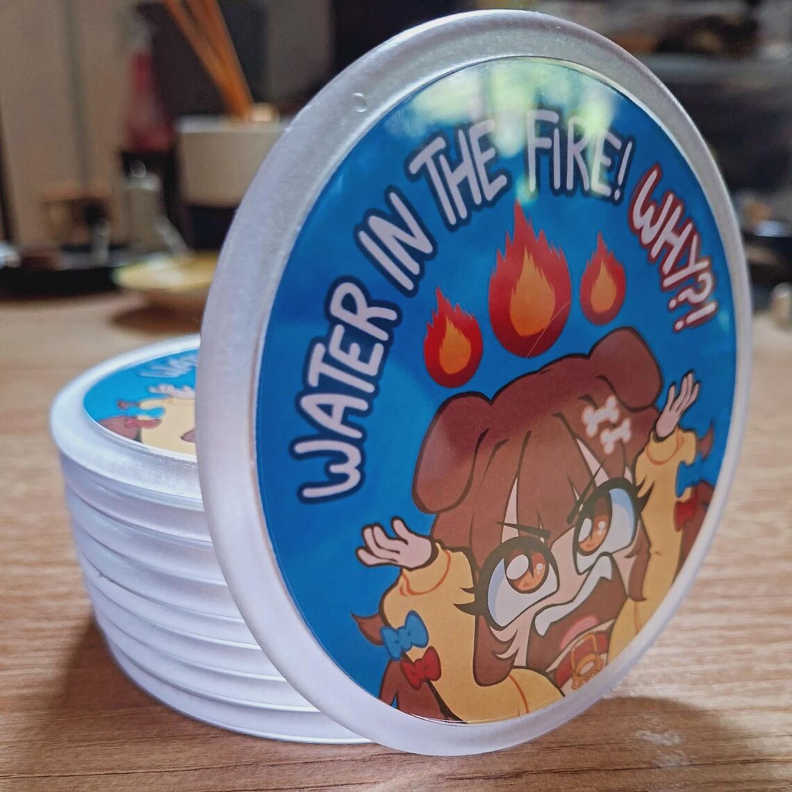 Inugami Korone Coasters - Water in the Fire - Hololive Plastic Coasters