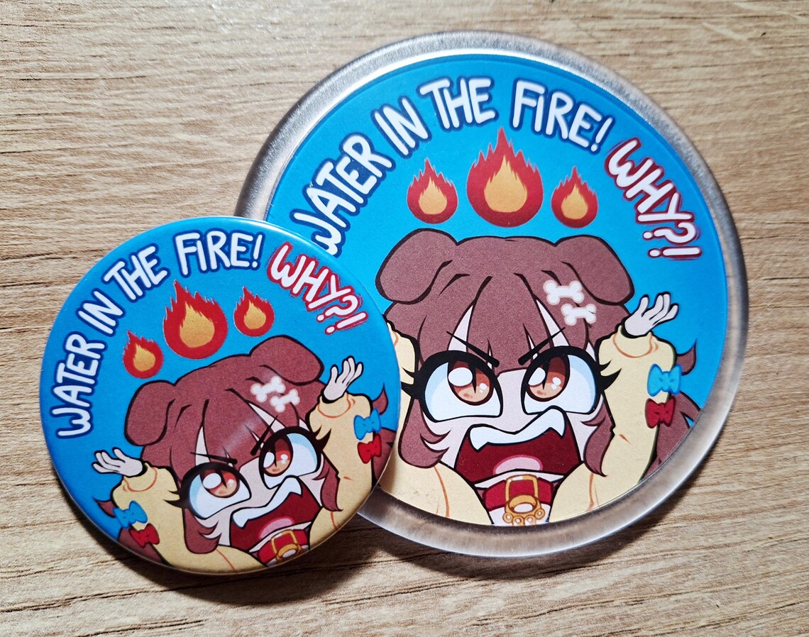 Inugami Korone Big Pin - Water in the Fire - Hololive Badge Extra Big Pin 58mm