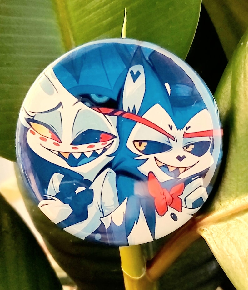 HuskerDust "Loser, Baby" Hazbin Hotel Badge Extra Big Pin 58mm