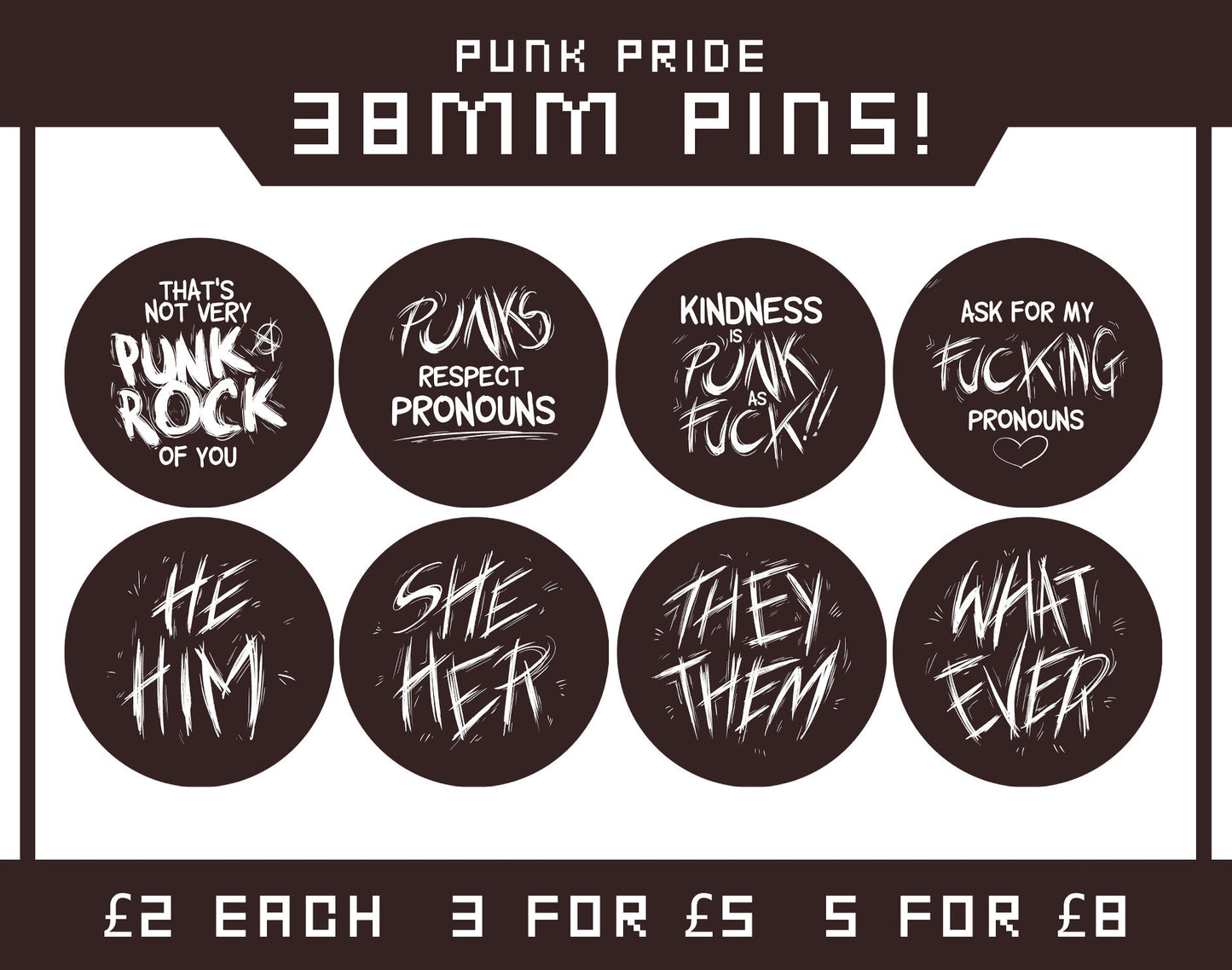 Punk Pride 1.5" Badge Pins