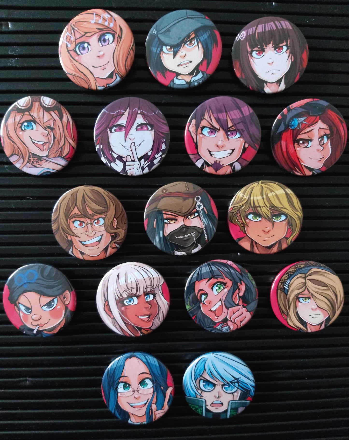 DRV3 Inspired Badge Pins 38mm