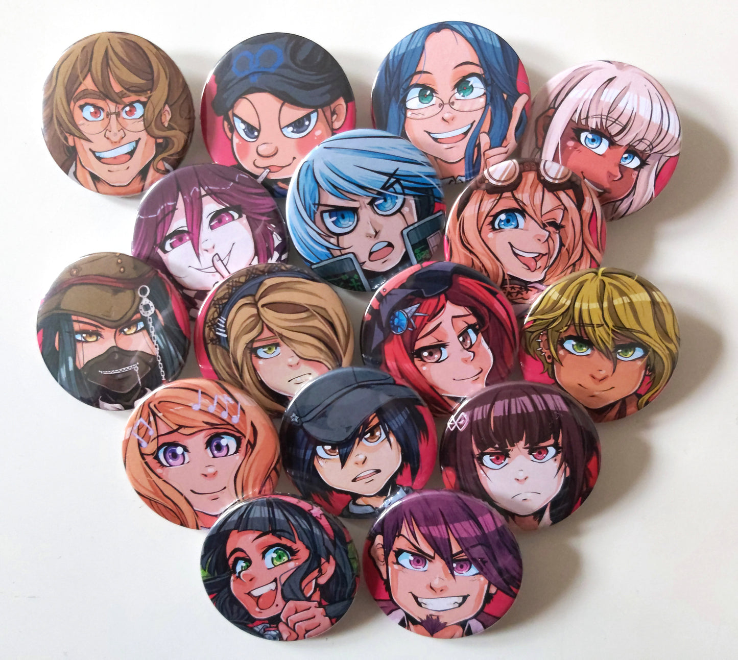 DRV3 Inspired Badge Pins 38mm