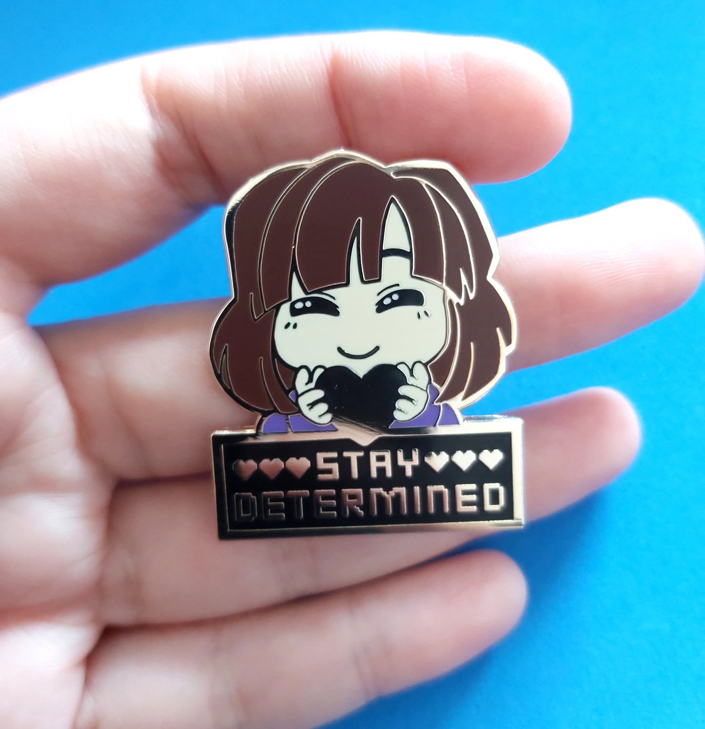 Frisk Undertale Hard Enamel Pins - Stay Determined