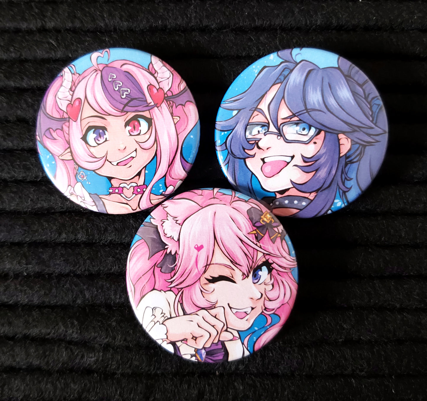 VShojo Badge Pins 38mm Ironmouse KSon Nyanners