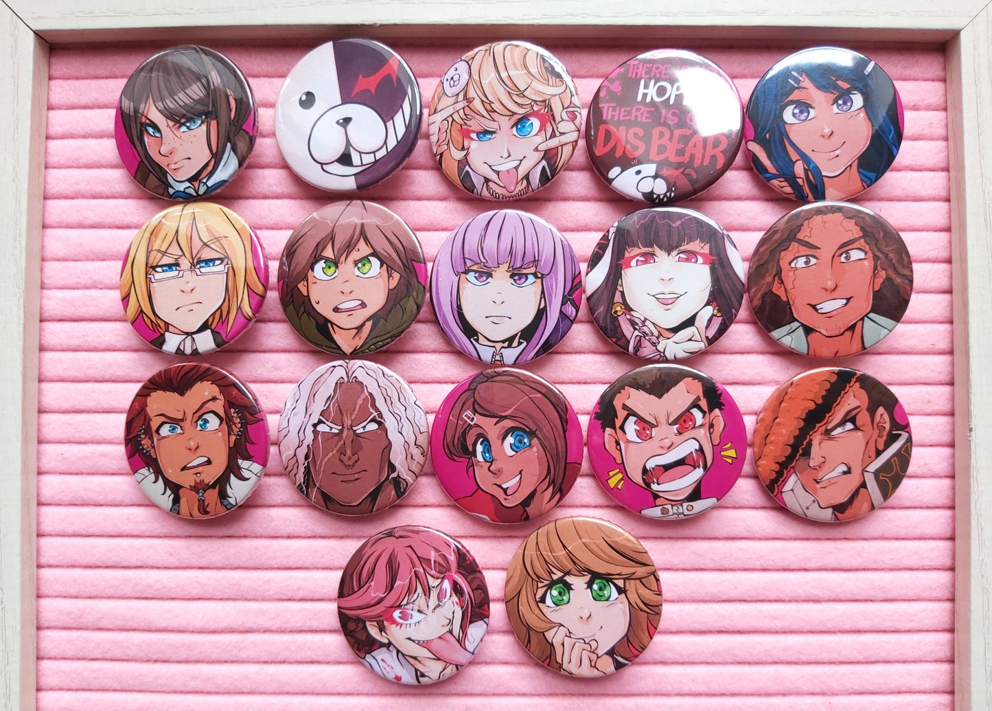 Dangan Inspired Badge Pins 38mm
