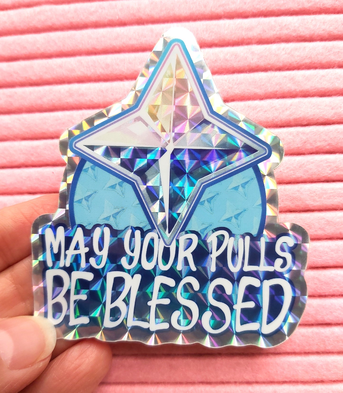 May Your Pulls Be Blessed Genshin Impact Holographic Sticker - Vinyl 3 inches