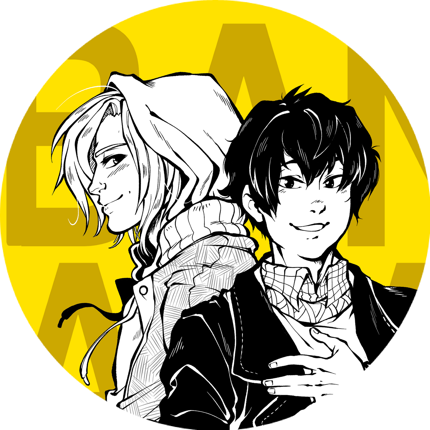 AshEiji Inspired Badge Extra Big Pin 58mm