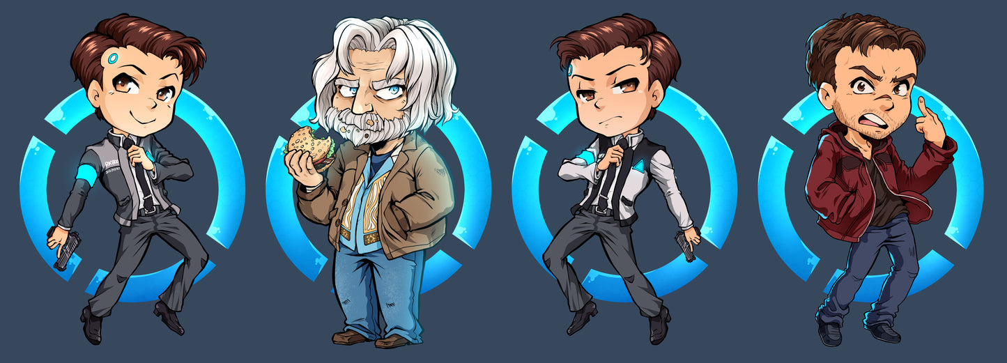 Detroit Android Inspired Charms 2.5" Acrylic Keychains