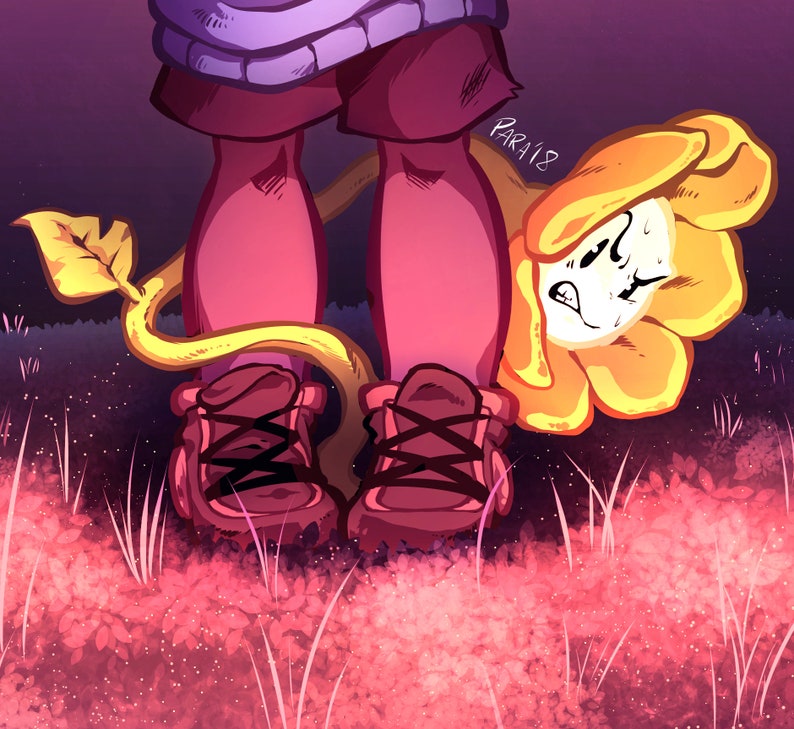 Frisk and Flowey from Undertale - A4/A3 Poster