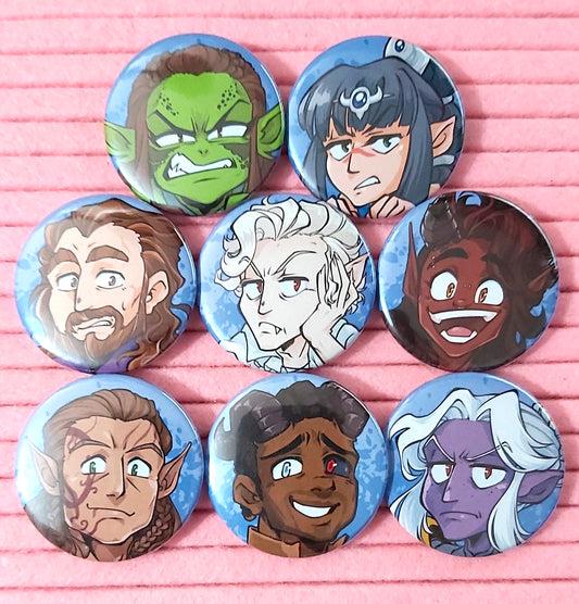 Baldur's Gate 3 Inspired Badge Pins 38mm
