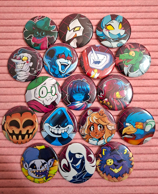 Deltarune Pin Badges 38mm by ParanoArt