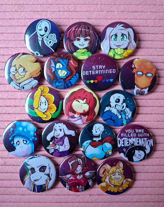 Undertale 1.5" Button Pin Badges