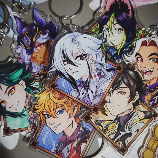 Genshin Impact Customisable Vision Charms Clear Acrylic 2 - 2.5 inches