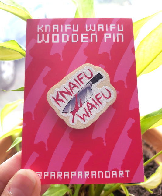 Knaifu Waifu Wooden Pins 40mm