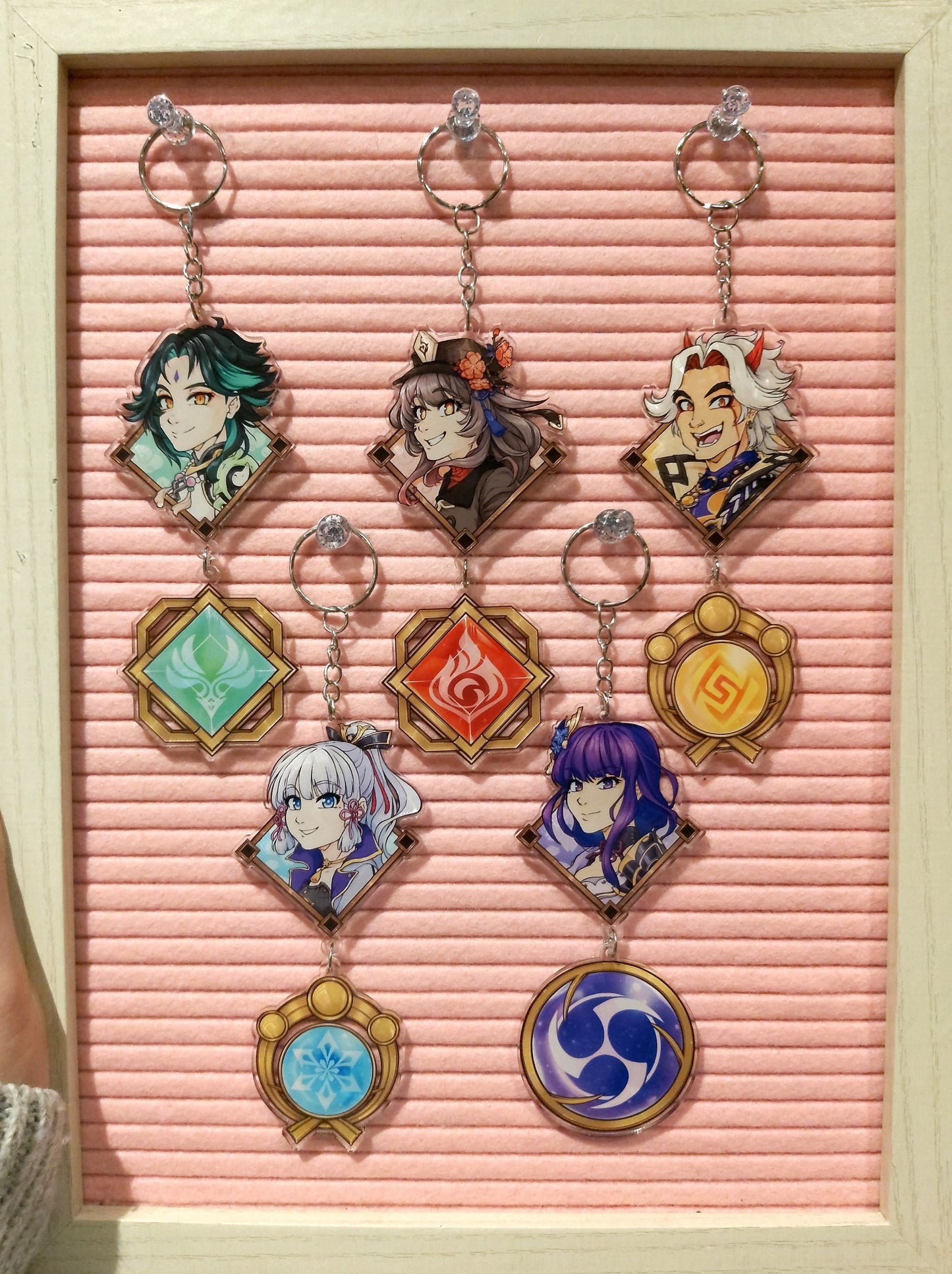 Genshin Impact Customisable Vision Charms Clear Acrylic 2 - 2.5 inches