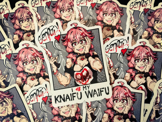 I Love My Knaifu Waifu - Clear Vinyl Sticker7.5cm