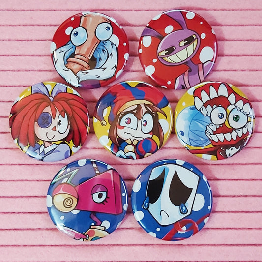 The Amazing Digital Circus Pinback Badges - 38mm