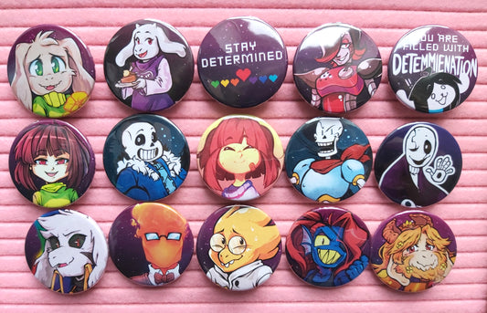 Undertale 1.5" Button Pin Badges