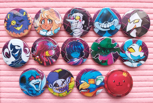 Deltarune Pin Badges 38mm by ParanoArt